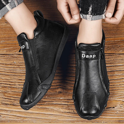 Luxury Men's Casual Shoes Designer Leather Shoes Soft Soles Comfort Sneakers Outdoor Lightweight Flats Anti Slip Walking Shoes