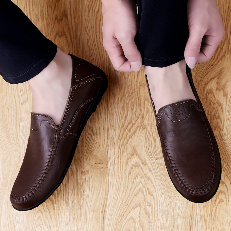 Men’s Genuine Leather Loafers – Casual Luxury Slip-On, Breathable Comfort