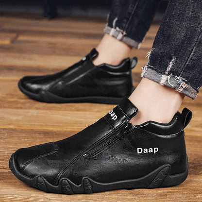 Luxury Men's Casual Shoes Designer Leather Shoes Soft Soles Comfort Sneakers Outdoor Lightweight Flats Anti Slip Walking Shoes
