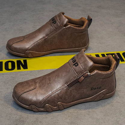 Luxury Men's Casual Shoes Designer Leather Shoes Soft Soles Comfort Sneakers Outdoor Lightweight Flats Anti Slip Walking Shoes