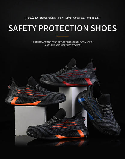 Men’s Safety Work Shoes – Anti-Puncture Indestructible Sneakers, Lightweight Protective Boots