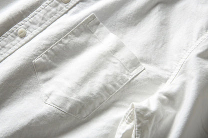 Japanese Short Sleeve Loose Fit Ox Cloth Men's Breathable Cotton