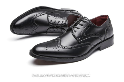High Quality Height Increase Oxford Dress Shoes Men Genuine Cow Leather Suit Shoes Lift Brogues Wedding Formal Elevator Shoes