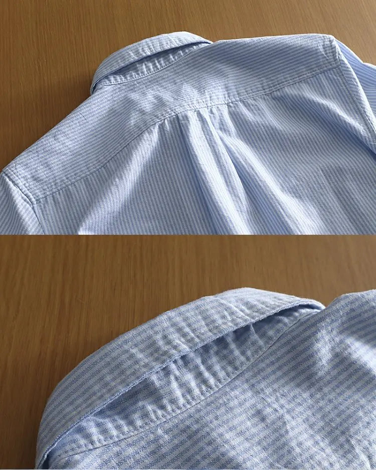 Classic Cotton Oxford Shirt – Effortless Stripes for Smart Summer Style