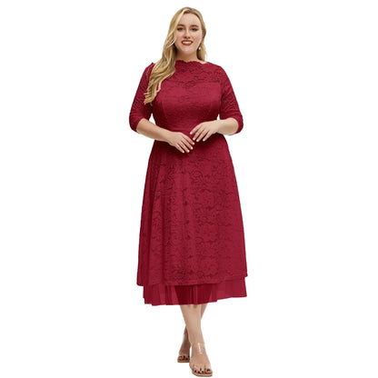 Elegant Lace Evening Dress – Timeless Plus Size Style for Weddings & Parties