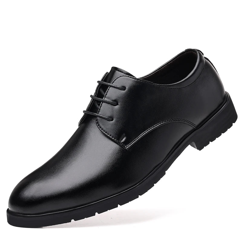 Men’s Formal Leather Dress Shoes – Italian Luxury Lace-Up with Breathable Non-Slip Sole