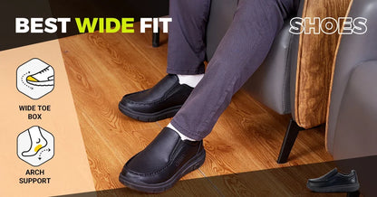 Everyday Comfort Slip-Ons – Wide Leather Shoes Designed for Support & Ease