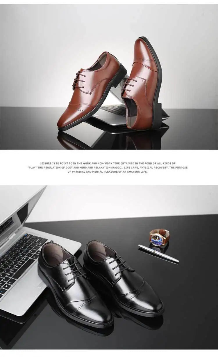 Men’s Formal Leather Shoes – Classic Business Dress Shoes in Large Sizes
