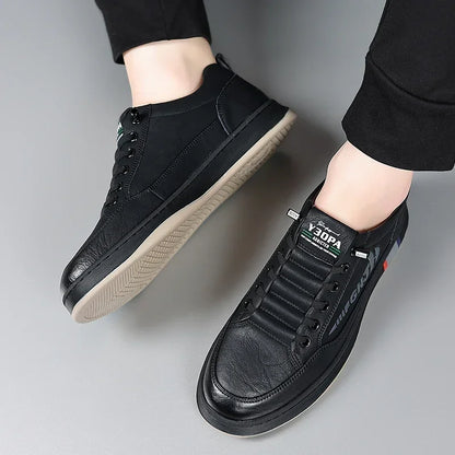 Trendy Men's Casual Shoes Simple Men's Retro Genuine Leather Shoes Elegant Formal  Commuter Work Shoes Free Delivery Loafers