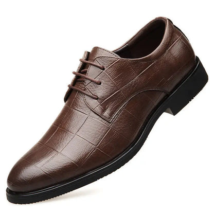 Men’s Leather Shoes – Classic Autumn Business Dress Shoes, British Style Comfort Casual Formal Wedding Footwear