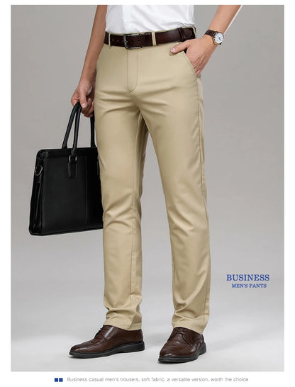 Cool & Comfortable Men’s Summer Trousers – Smart Bamboo Fiber Blend for Work or Casual