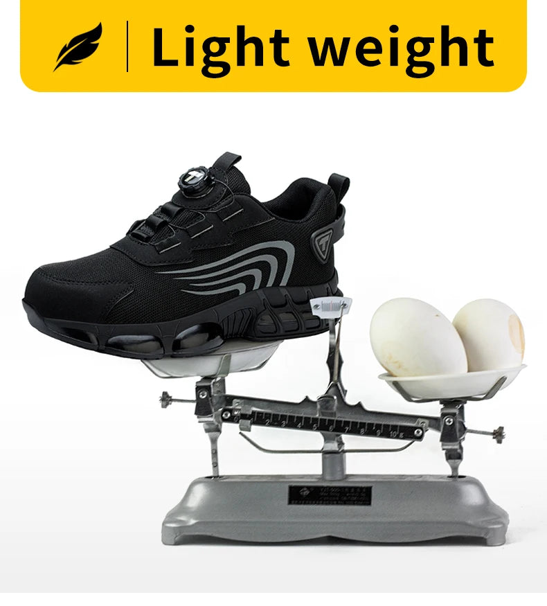 Modern Work Sneakers – Stylish Safety Shoes with Rotary Button Fit & Full Protection