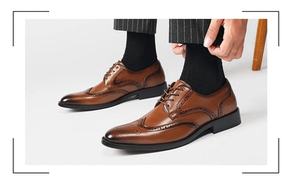 High Quality Height Increase Oxford Dress Shoes Men Genuine Cow Leather Suit Shoes Lift Brogues Wedding Formal Elevator Shoes