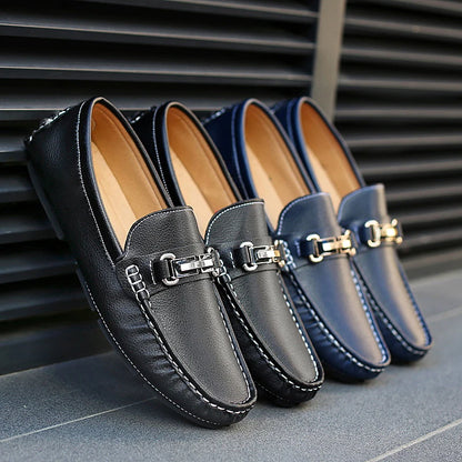 Handcrafted Leather Loafers – Effortless Comfort with Korean-Inspired Style