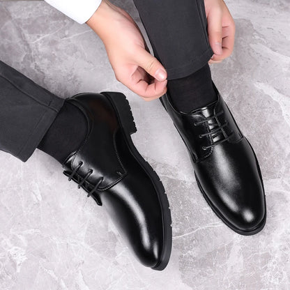 Men’s Formal Leather Dress Shoes – Italian Luxury Lace-Up with Breathable Non-Slip Sole