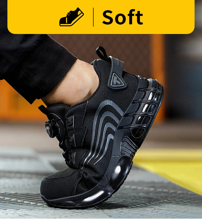 Modern Work Sneakers – Stylish Safety Shoes with Rotary Button Fit & Full Protection
