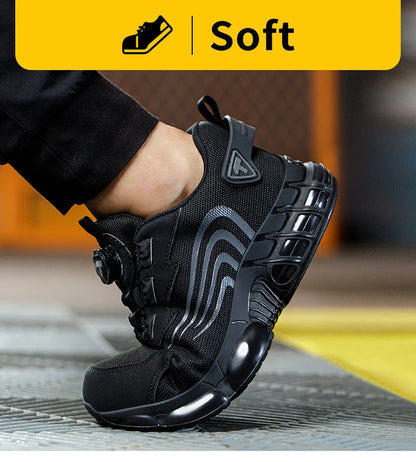 Modern Work Sneakers – Stylish Safety Shoes with Rotary Button Fit & Full Protection