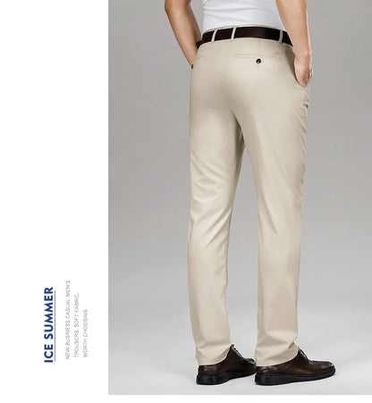 Cool & Comfortable Men’s Summer Trousers – Smart Bamboo Fiber Blend for Work or Casual