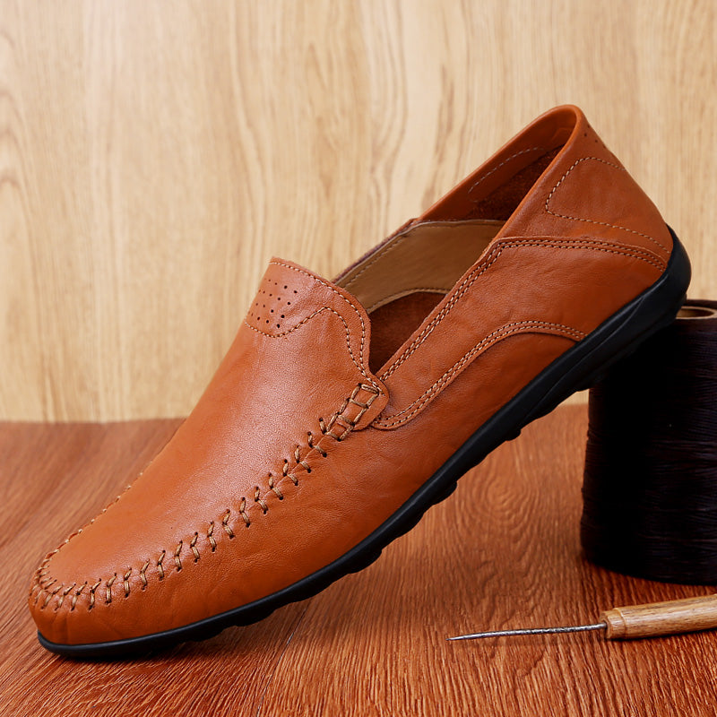 Men’s Genuine Leather Loafers – Casual Luxury Slip-On, Breathable Comfort