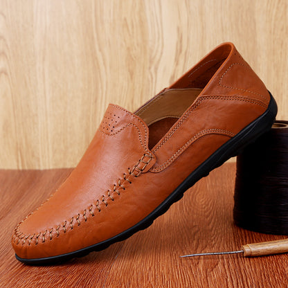 Men’s Genuine Leather Loafers – Casual Luxury Slip-On, Breathable Comfort