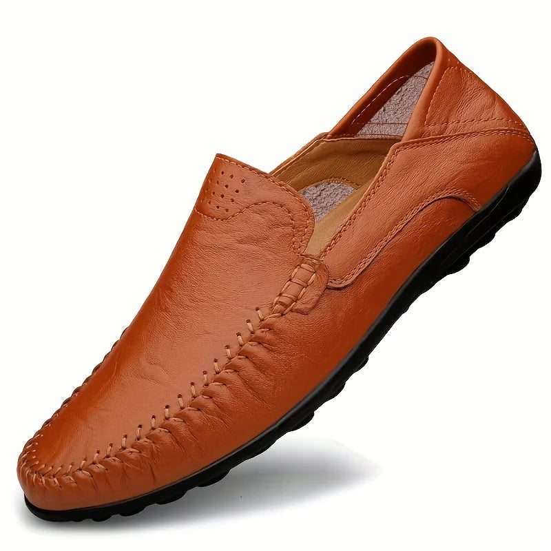 CLOHOO Men’s Business Casual Leather Shoes – Comfortable Breathable Cowhide with Durable Rubber Sole