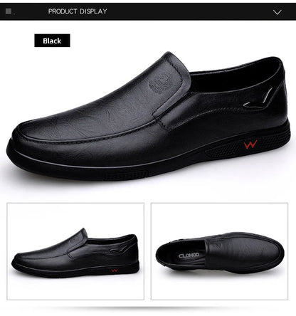 Men’s Business Casual Shoes – Handmade Layered Cowhide Leather with Durable Rubber Bottom for Office & Leisure