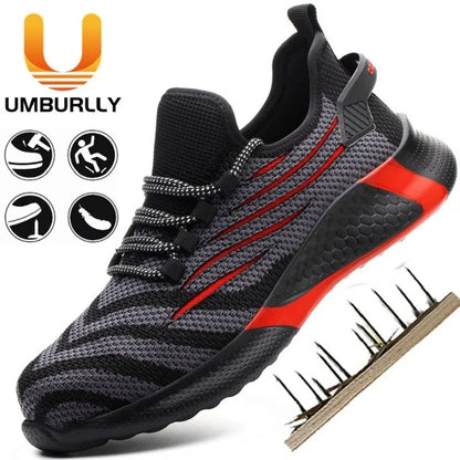 Men’s Safety Work Shoes – Anti-Puncture Indestructible Sneakers, Lightweight Protective Boots