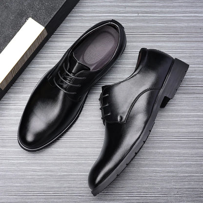 Men’s Formal Leather Dress Shoes – Italian Luxury Lace-Up with Breathable Non-Slip Sole