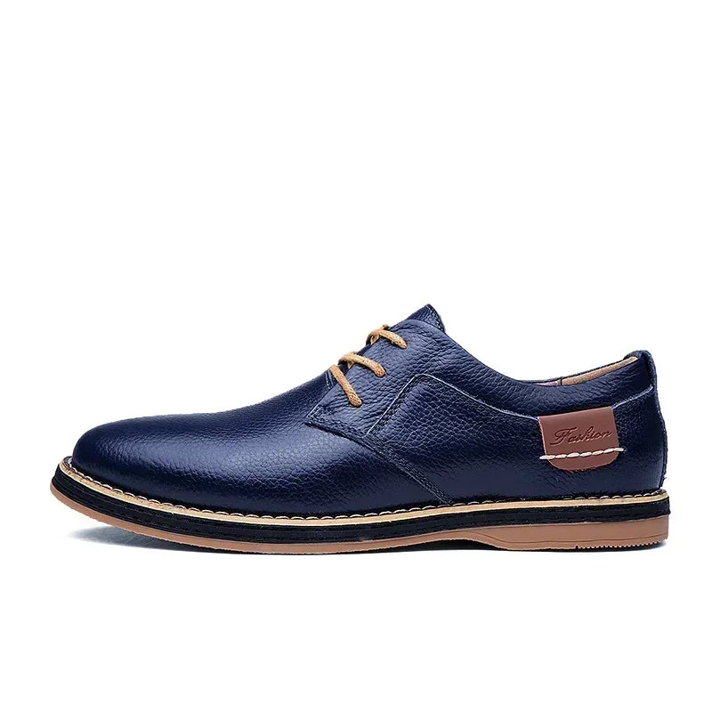 Men’s Oxford Shoes – Genuine Leather Brogue Lace-Up Dress Footwear, Italian Luxury Brand Moccasins & Loafers, Plus Size 38–48