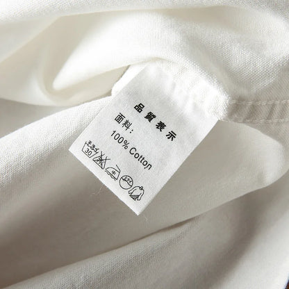 Japanese Short Sleeve Loose Fit Ox Cloth Men's Breathable Cotton