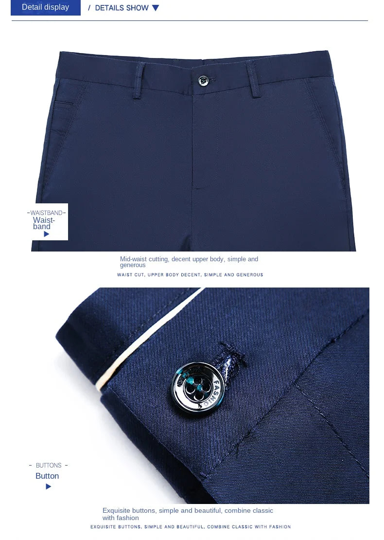 Cool & Comfortable Men’s Summer Trousers – Smart Bamboo Fiber Blend for Work or Casual