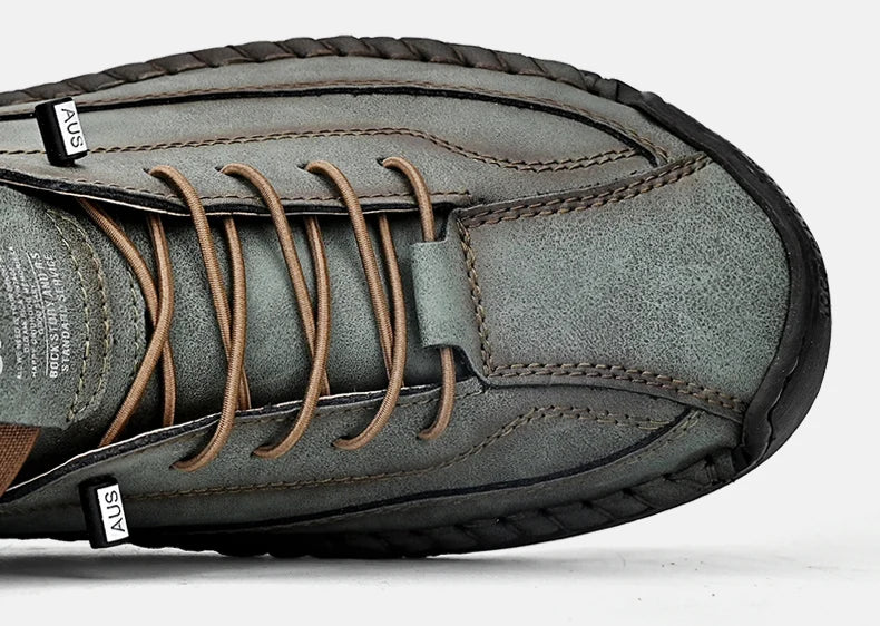 Handmade Leather Shoes for Men – Casual Slip-On Loafers, Breathable Fashion Moccasins, Comfortable Flats, Plus Sizes