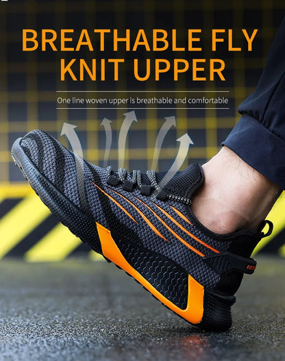 Men’s Safety Work Shoes – Anti-Puncture Indestructible Sneakers, Lightweight Protective Boots