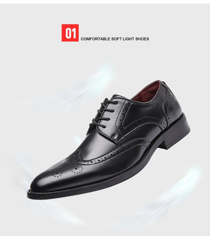 High Quality Height Increase Oxford Dress Shoes Men Genuine Cow Leather Suit Shoes Lift Brogues Wedding Formal Elevator Shoes
