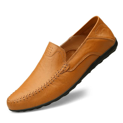 Men’s Genuine Leather Loafers – Casual Luxury Slip-On, Breathable Comfort