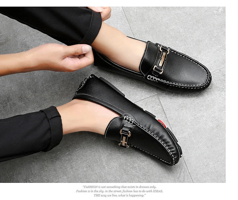 Handcrafted Leather Loafers – Effortless Comfort with Korean-Inspired Style