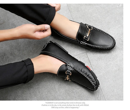 Handcrafted Leather Loafers – Effortless Comfort with Korean-Inspired Style
