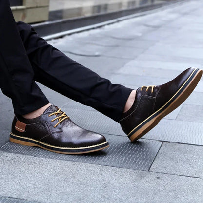 Men’s Oxford Shoes – Genuine Leather Brogue Lace-Up Dress Footwear, Italian Luxury Brand Moccasins & Loafers, Plus Size 38–48