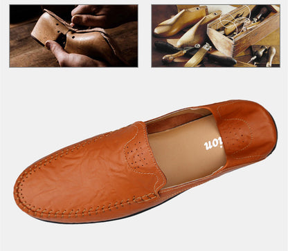 Men’s Genuine Leather Loafers – Casual Luxury Slip-On, Breathable Comfort