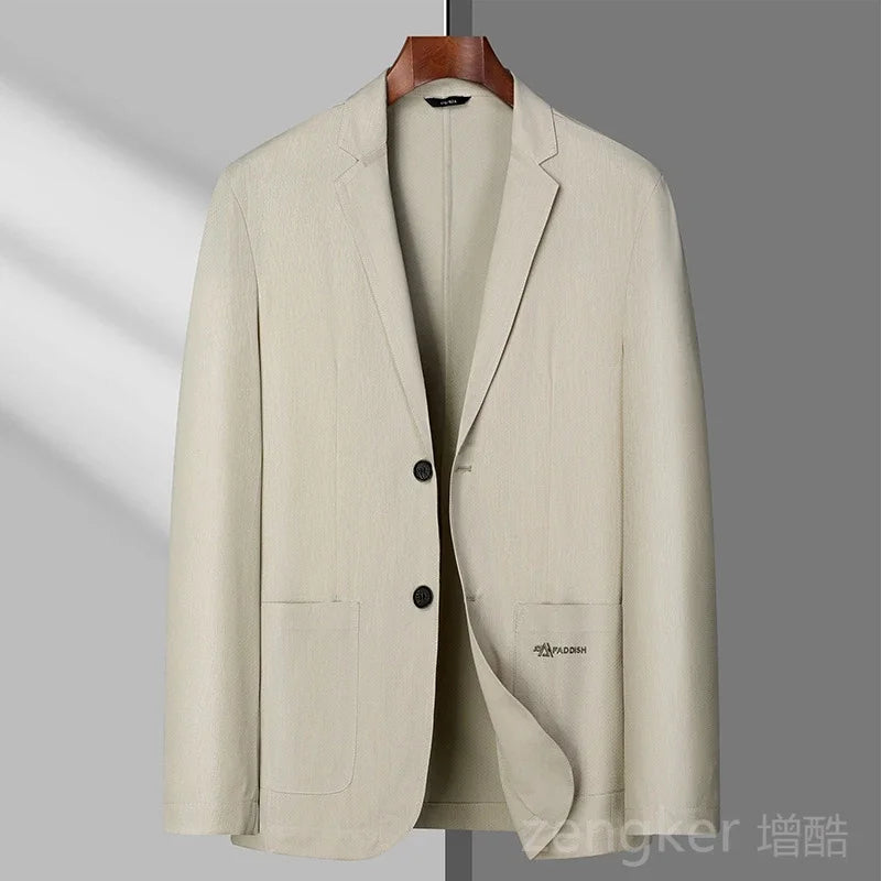 Men’s Ice Silk Summer Blazer – Lightweight Stretch Casual Suit Jacket in Plus Sizes up to 8XL