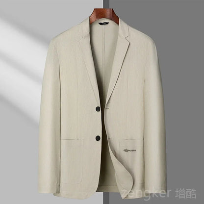 Men’s Ice Silk Summer Blazer – Lightweight Stretch Casual Suit Jacket in Plus Sizes up to 8XL