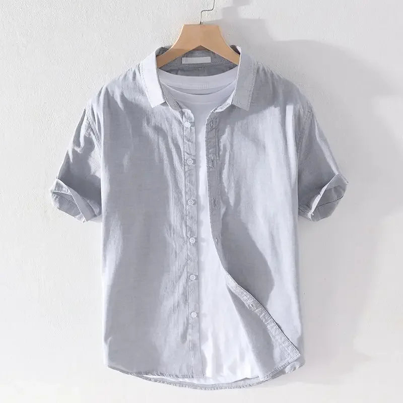 Relaxed Japanese Style Linen Shirt – Breezy Summer Comfort with Artistic Charm