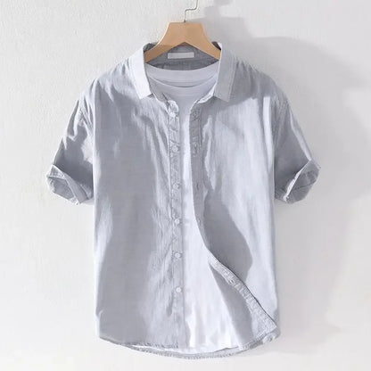 Relaxed Japanese Style Linen Shirt – Breezy Summer Comfort with Artistic Charm