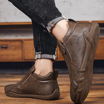 Luxury Men's Casual Shoes Designer Leather Shoes Soft Soles Comfort Sneakers Outdoor Lightweight Flats Anti Slip Walking Shoes