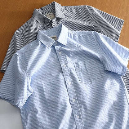 Classic Cotton Oxford Shirt – Effortless Stripes for Smart Summer Style