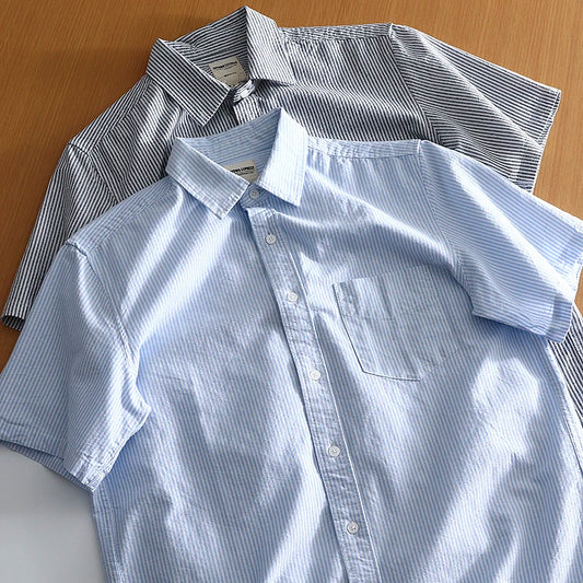 Classic Cotton Oxford Shirt – Effortless Stripes for Smart Summer Style