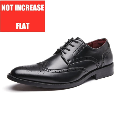 High Quality Height Increase Oxford Dress Shoes Men Genuine Cow Leather Suit Shoes Lift Brogues Wedding Formal Elevator Shoes