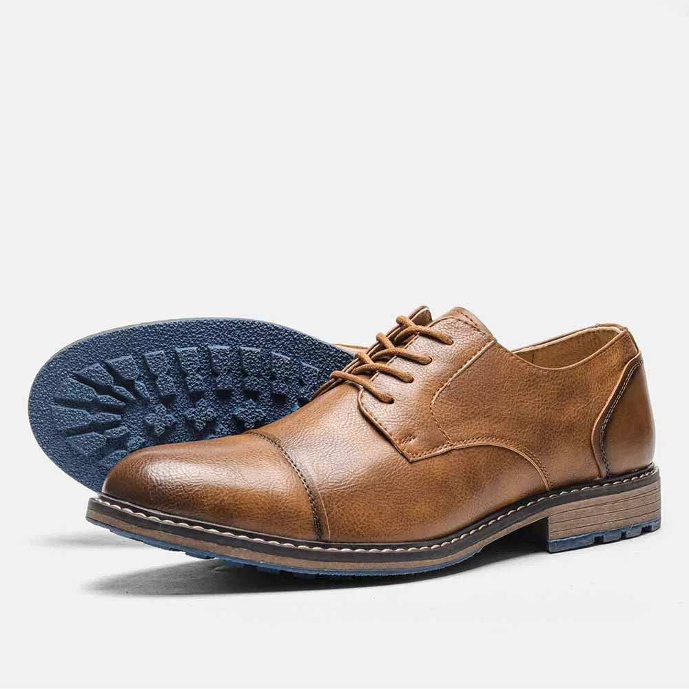 Retro Men's Derby Shoes 2024 New Men Casual shoes Fashion Men Leather Shoes #AL6604