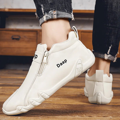 Luxury Men's Casual Shoes Designer Leather Shoes Soft Soles Comfort Sneakers Outdoor Lightweight Flats Anti Slip Walking Shoes
