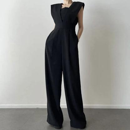 Chic Retro Jumpsuit – Flattering High Waist & Wide Leg Style for Effortless Summer Elegance